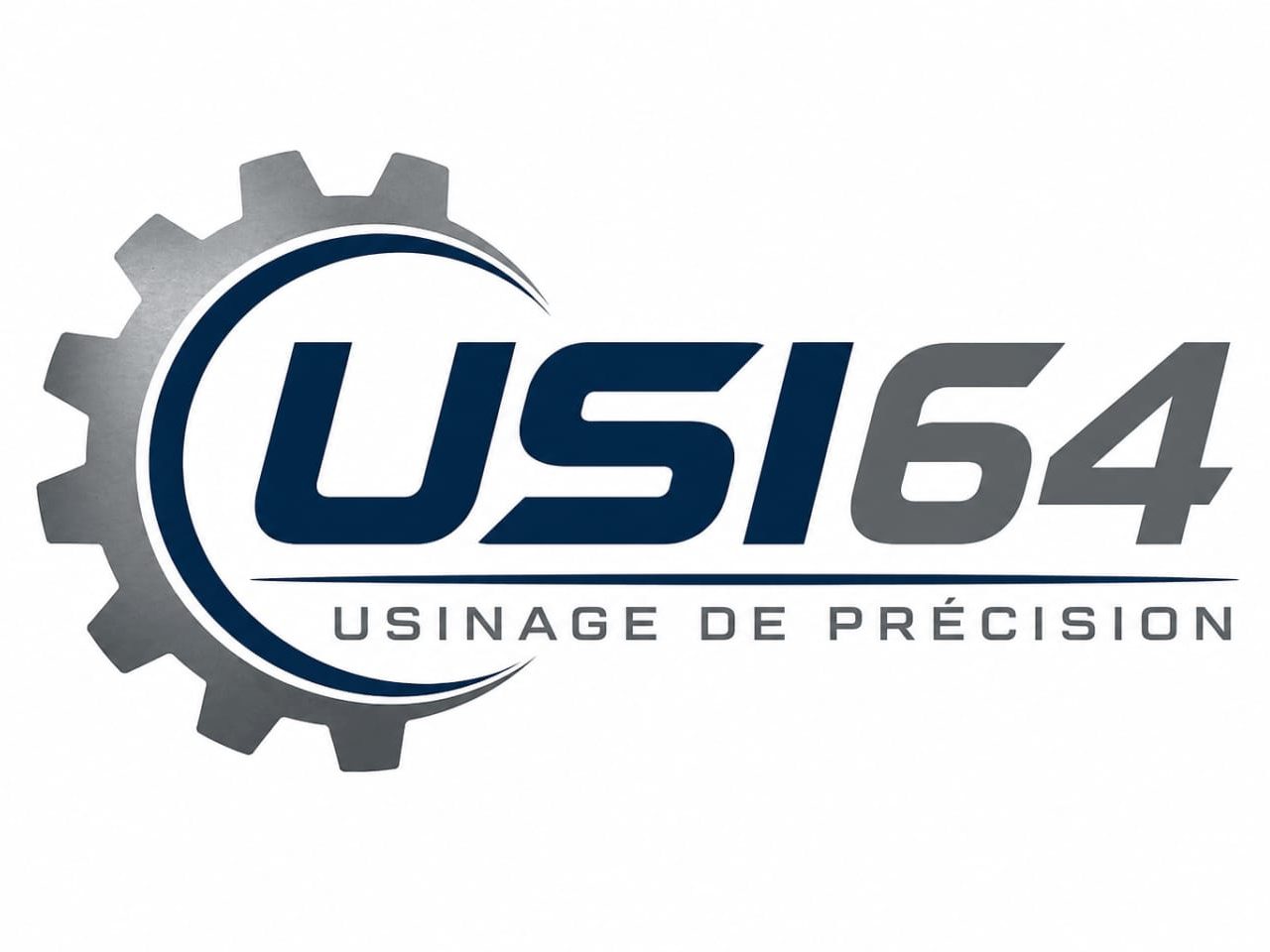 USI64 - Logo couleur grand Logo USI64 grand en couleurs avec le texte "Usinage de Précision".